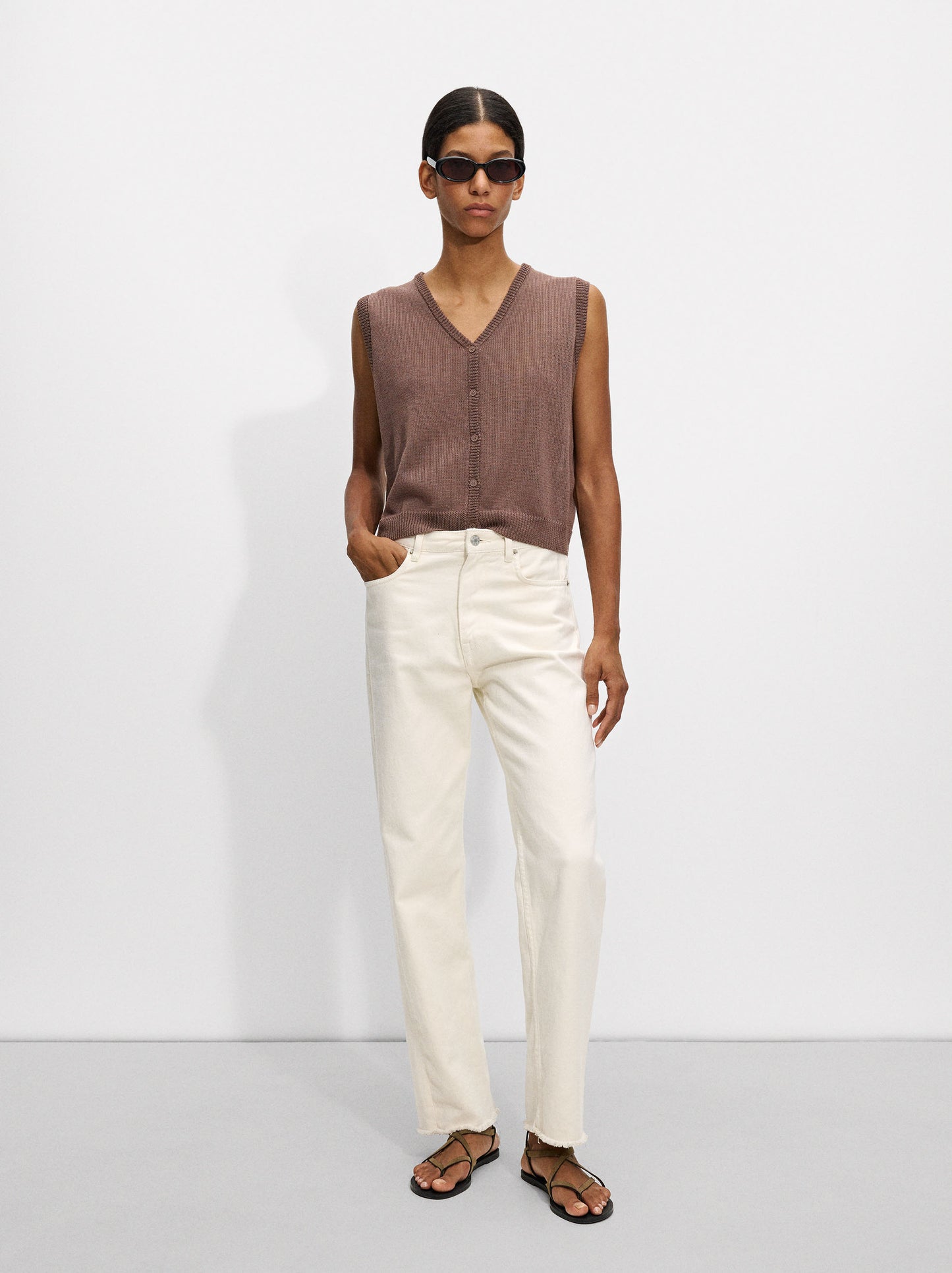 Straight Fit Denin Trousers