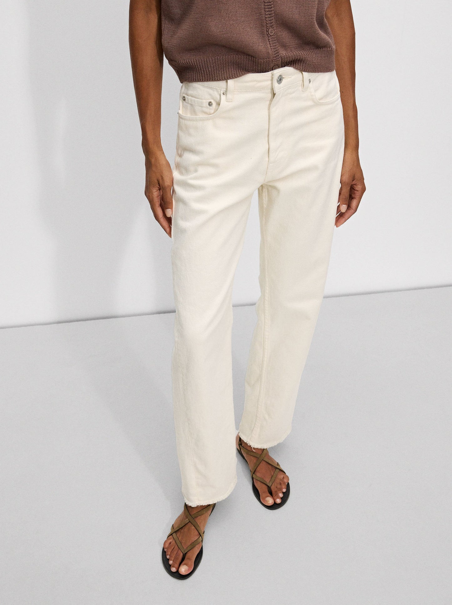 Straight Fit Denin Trousers