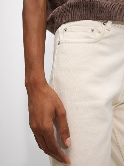 Straight Fit Denin Trousers