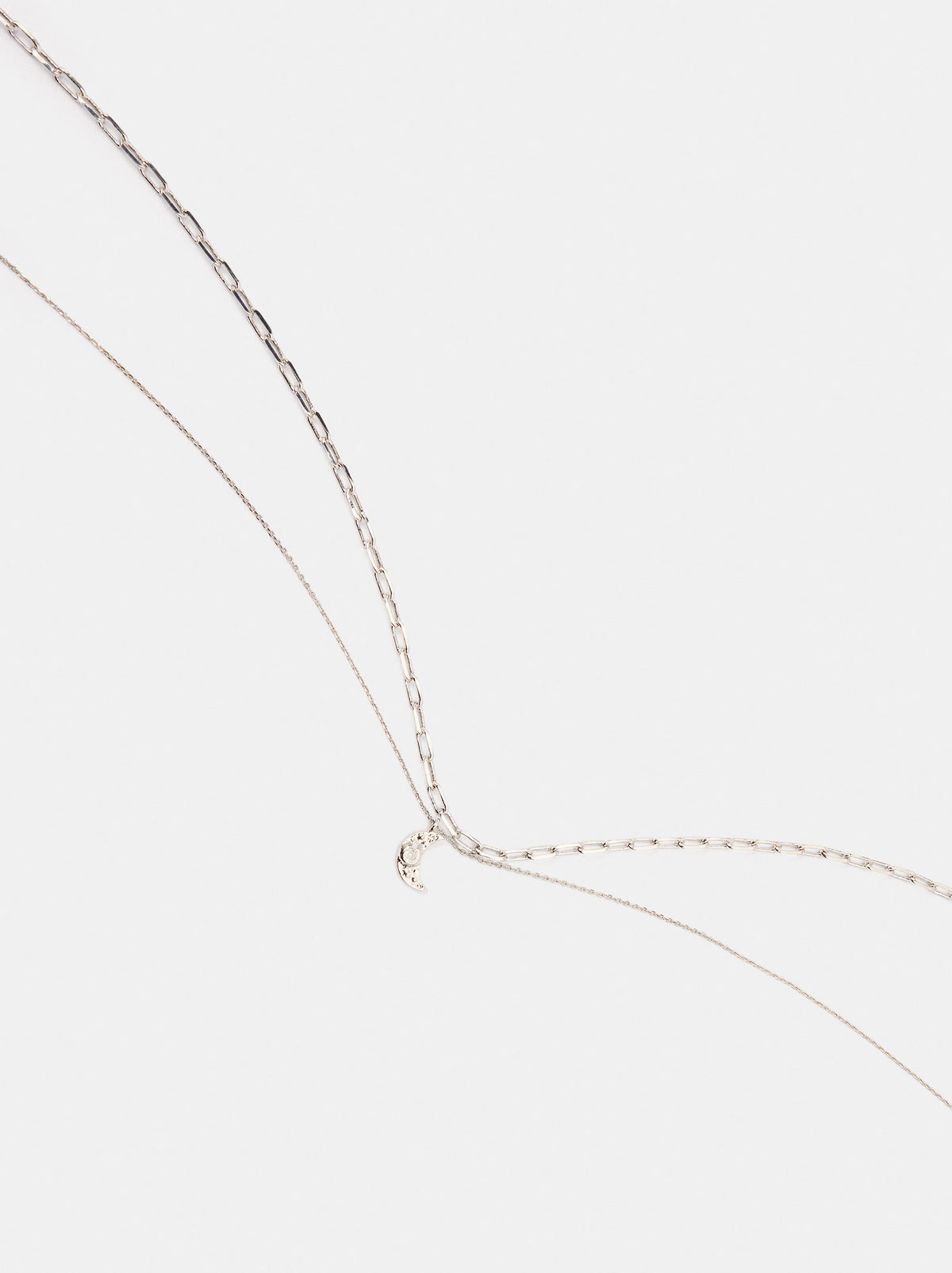 Set Of Necklaces With Moon Pendant And Zirconia