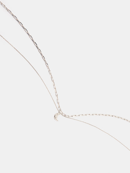 Set Of Necklaces With Moon Pendant And Zirconia