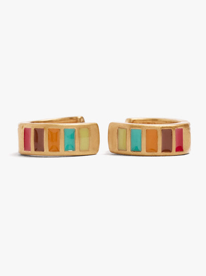 Hoop Earrings With Enamel