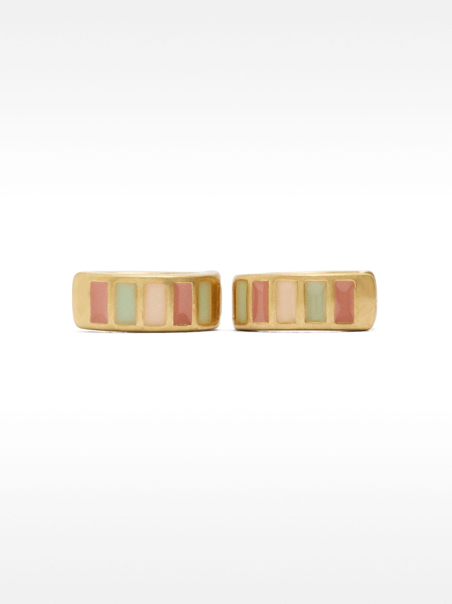 Hoop Earrings With Multicolor Enamel