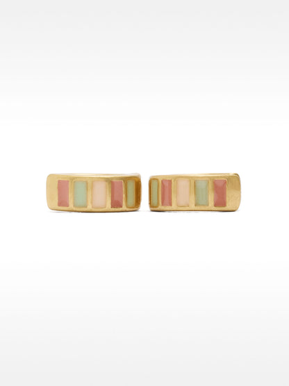 Hoop Earrings With Multicolor Enamel