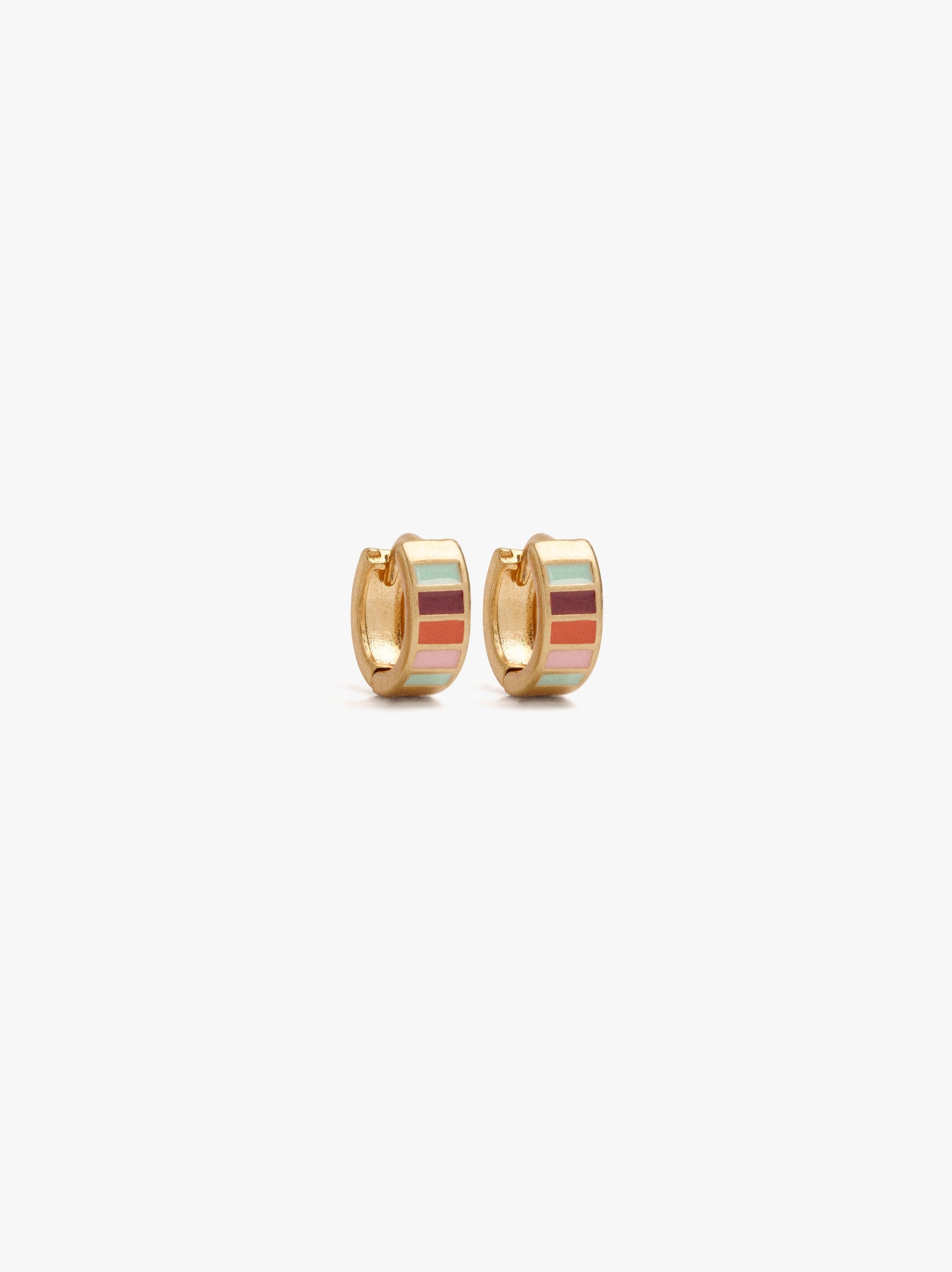 Hoop Earrings With Multicolor Enamel