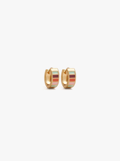 Hoop Earrings With Multicolor Enamel
