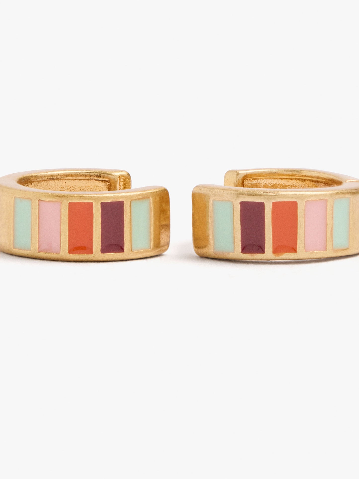 Hoop Earrings With Multicolor Enamel