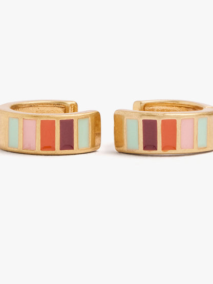 Hoop Earrings With Multicolor Enamel