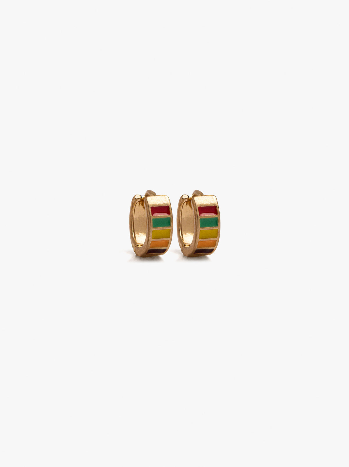 Hoop Earrings With Multicolor Enamel