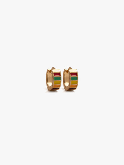 Hoop Earrings With Multicolor Enamel