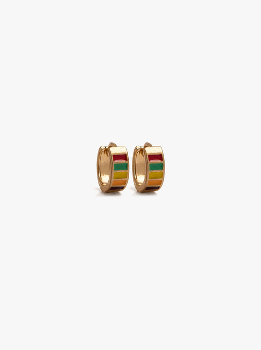 Hoop Earrings With Multicolor Enamel