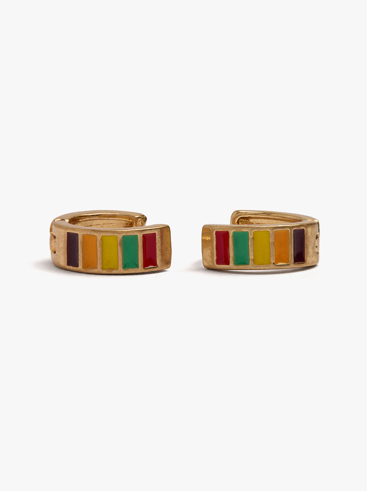 Hoop Earrings With Multicolor Enamel