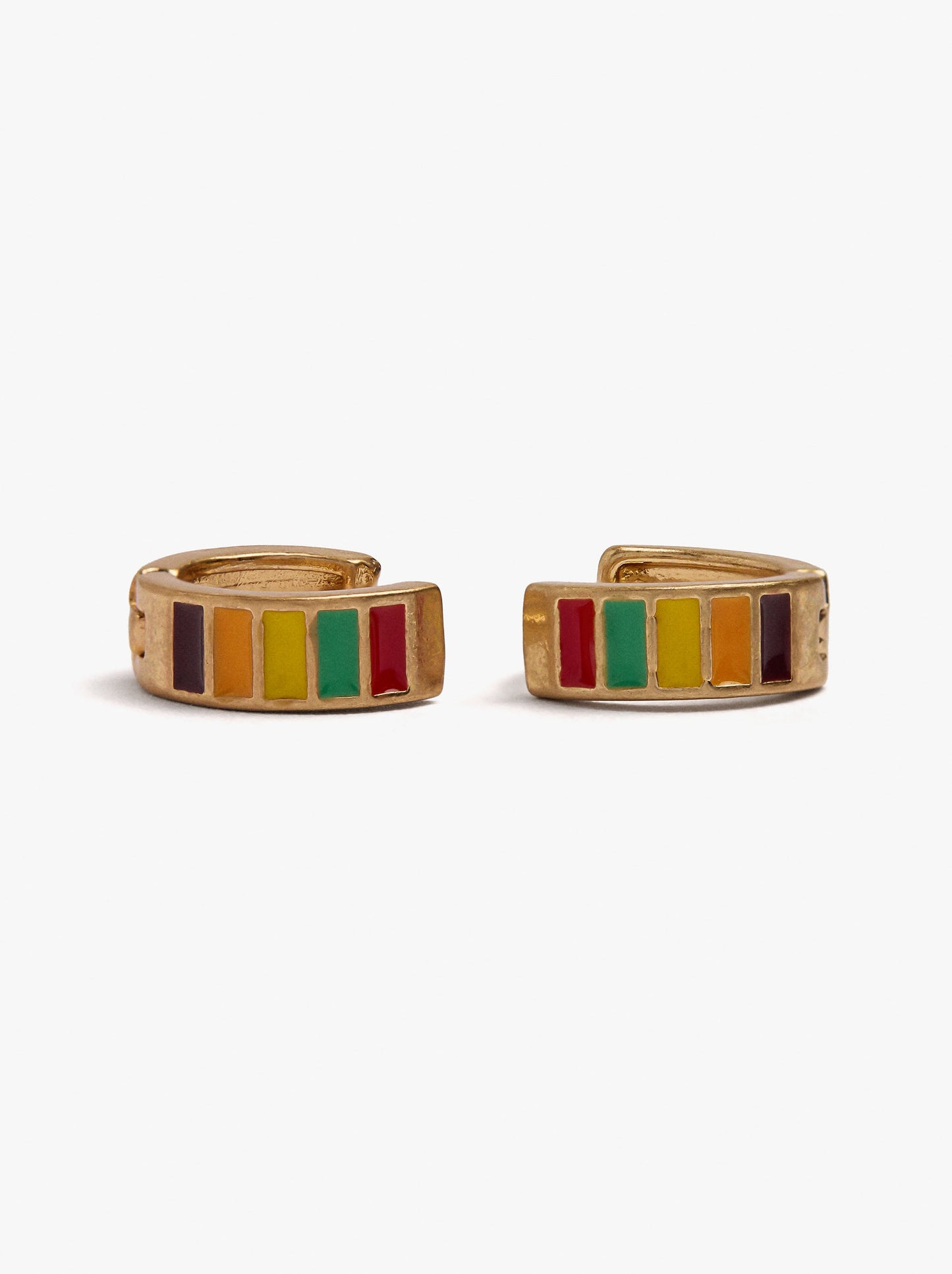 Hoop Earrings With Multicolor Enamel