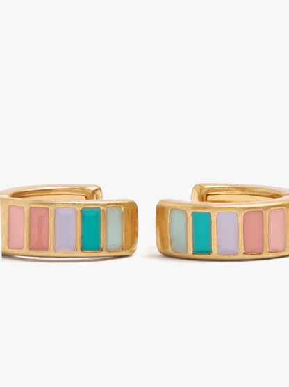 Hoop Earrings With Multicolor Enamel