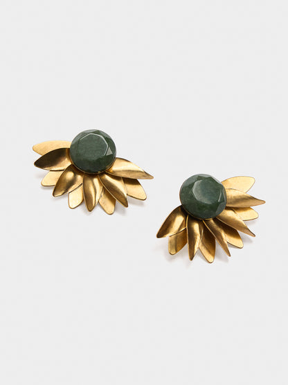 Gold Earrings Flower