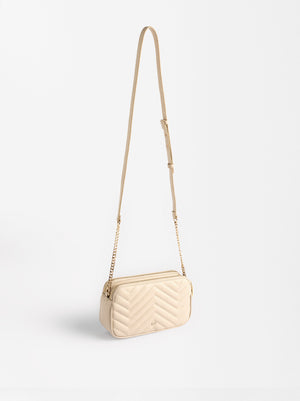 Quilted Crossbody Bag With Chain