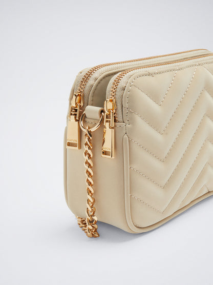 Quilted Crossbody Bag With Chain