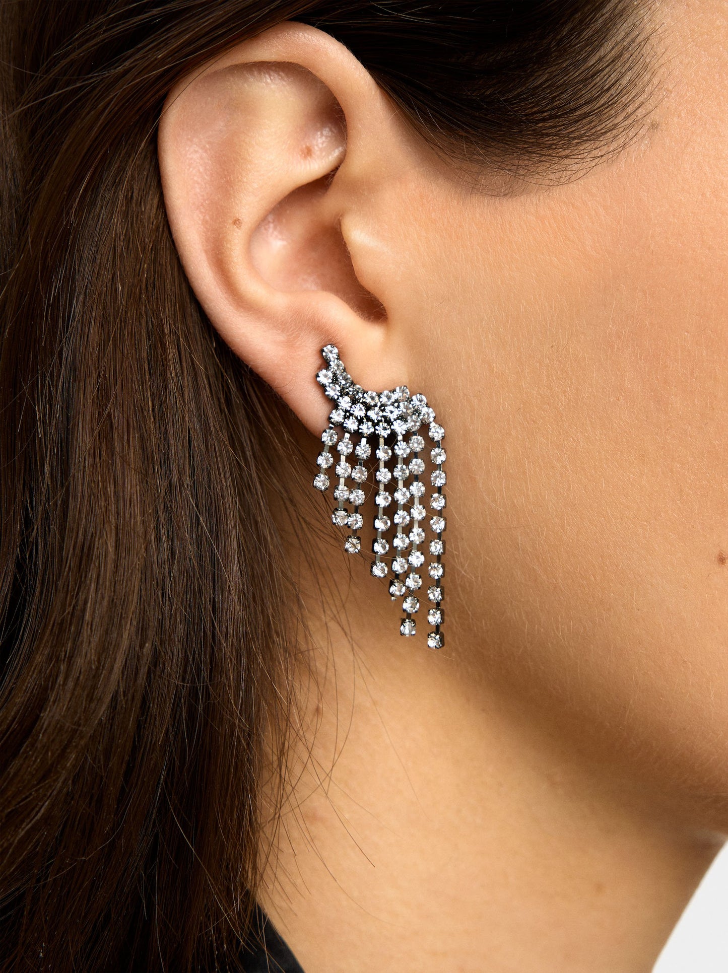 Cascade Earrings With Crystals