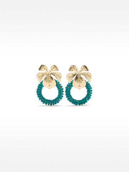 Leaf Earrings With Beads