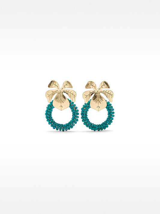 Leaf Earrings With Beads
