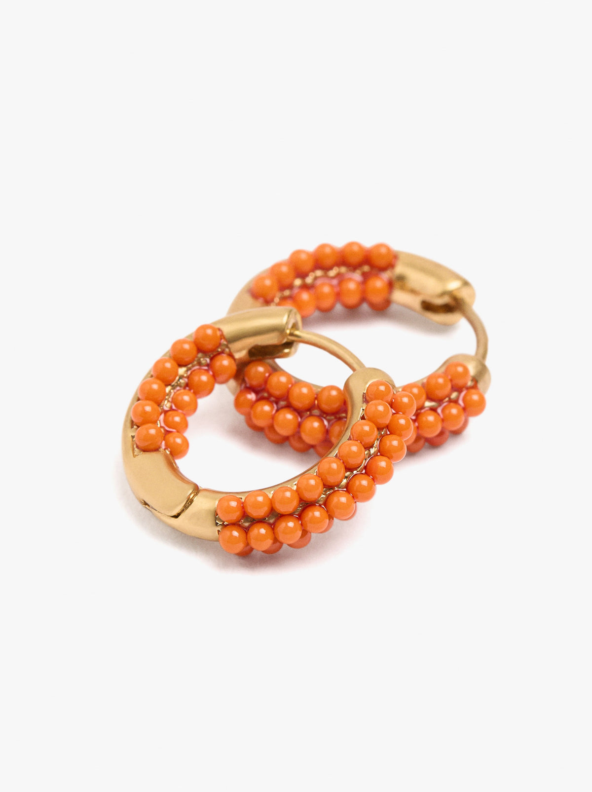 Hoop Earrings With Resin Beads