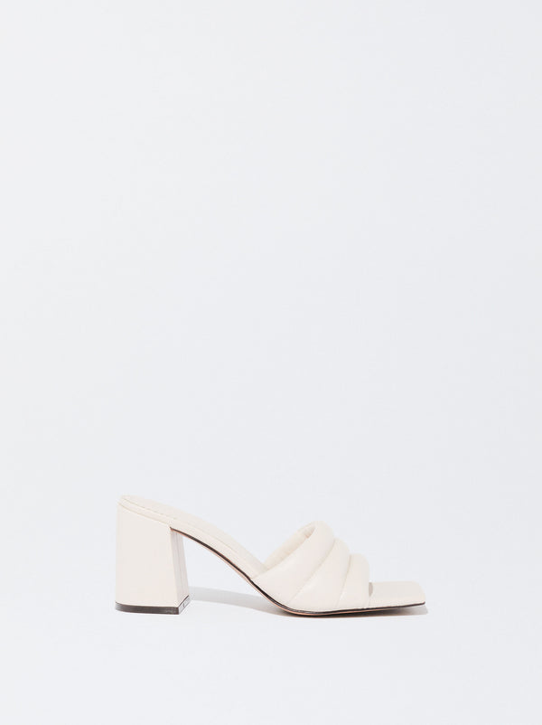 Off White Mule Sandal High Heel Sandals