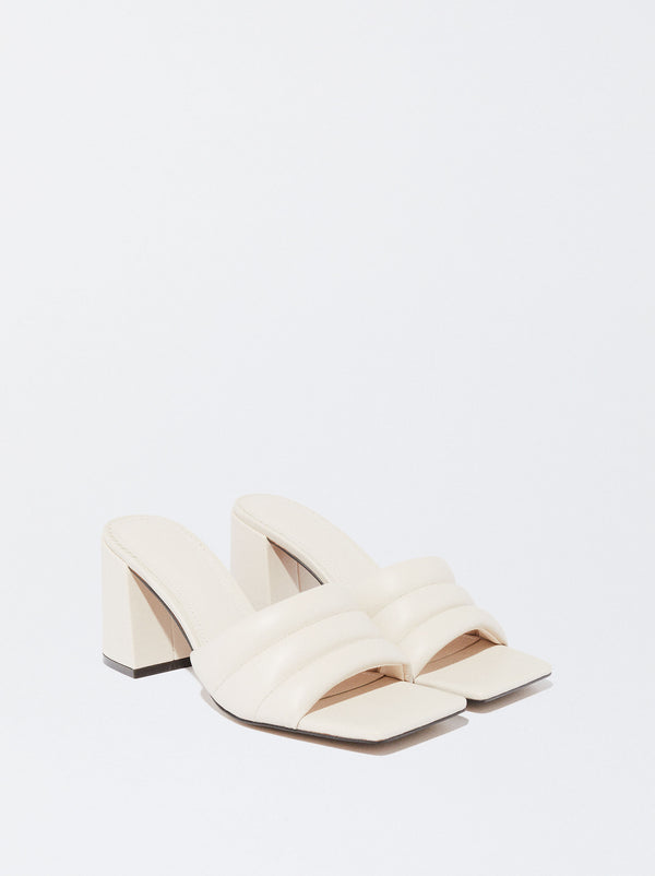 Off White Mule Sandal High Heel Sandals