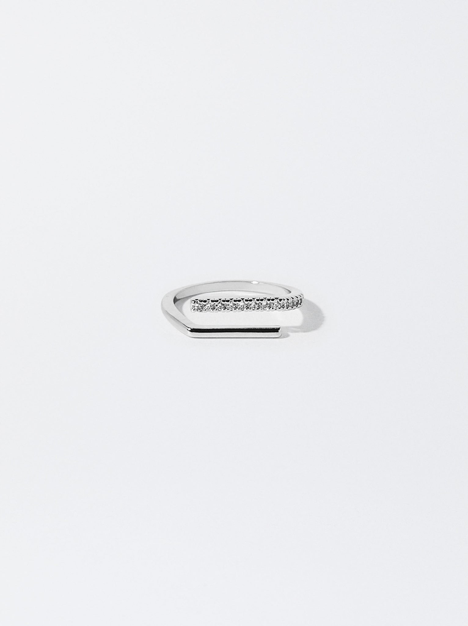 Silver-Plated Ring With Cubic Zirconia