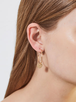 Gold-Toned Hoop Earrings With Medallions