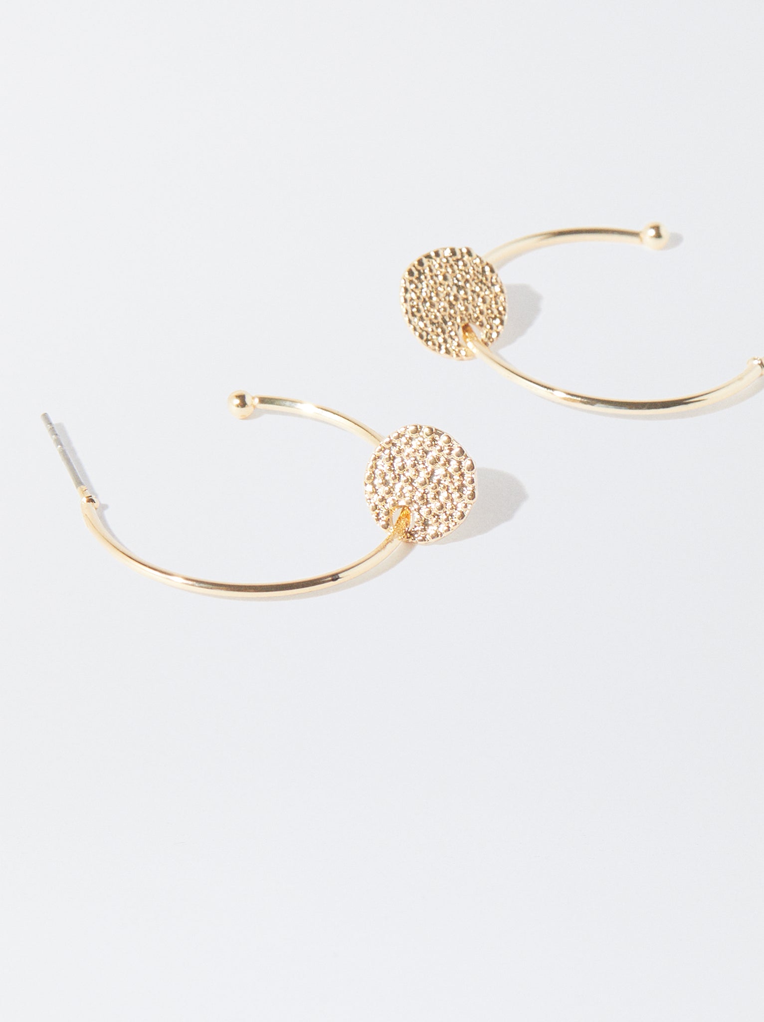 Gold-Toned Hoop Earrings With Medallions