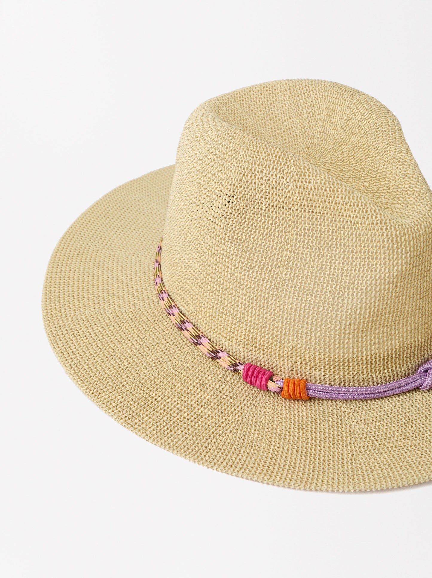 Straw-Effect Hat With Ribbon