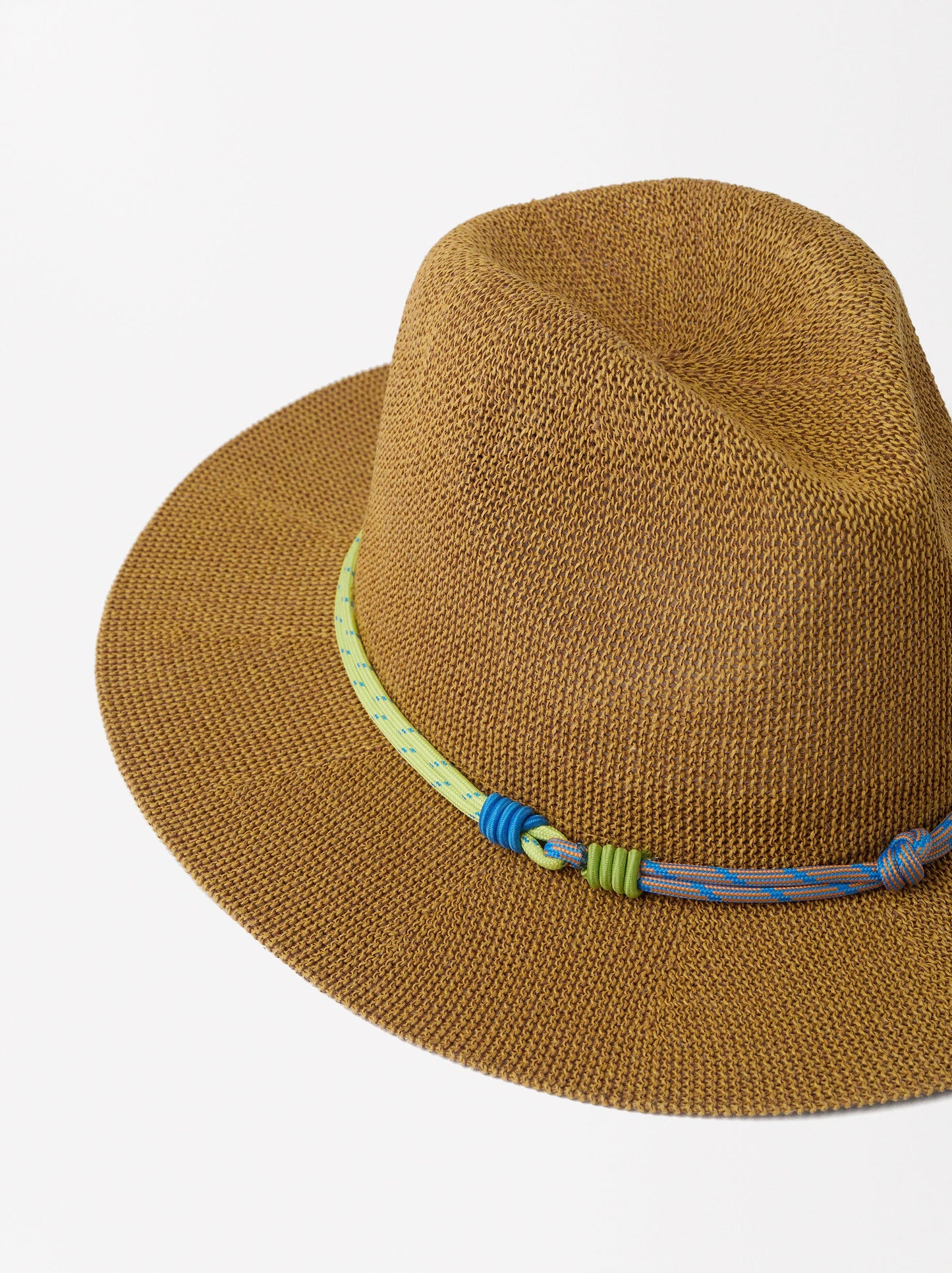 Straw-Effect Hat With Ribbon