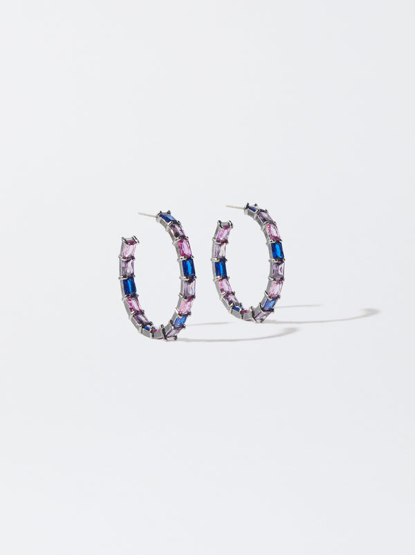 Hoop Earrings With Zirconia