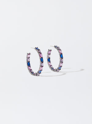 Hoop Earrings With Zirconia