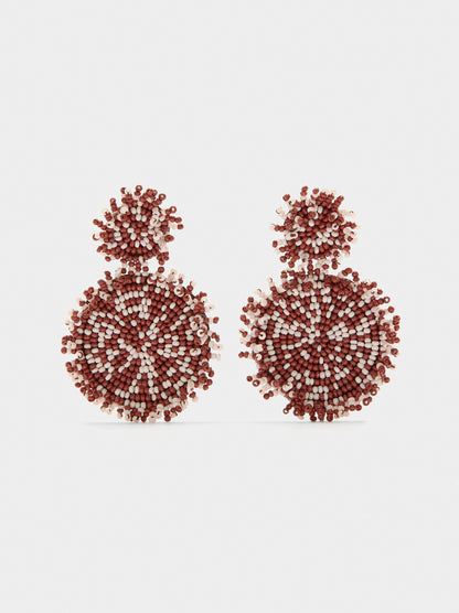 Round Earrings With Beads
