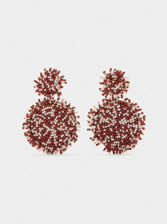 Round Earrings With Beads