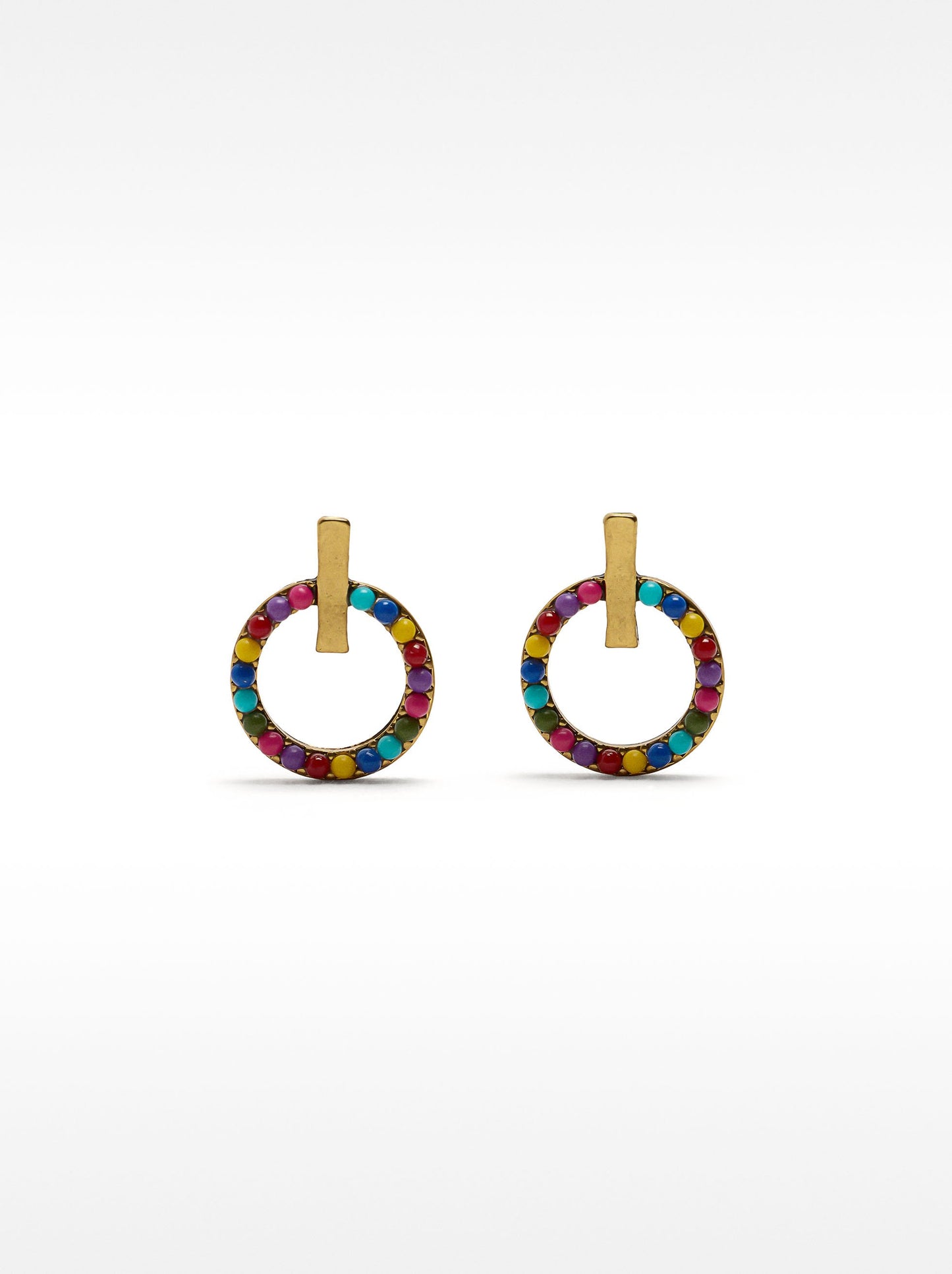 Earrings With Multicoloured Beads