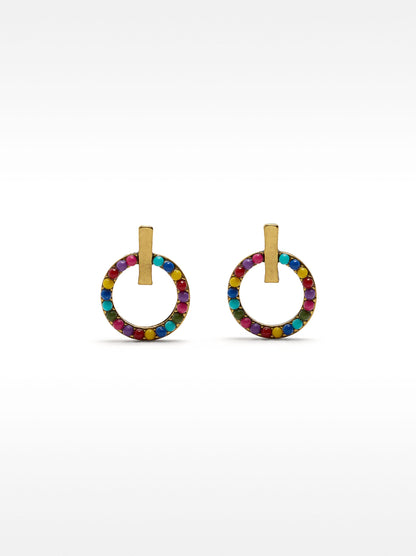 Earrings With Multicoloured Beads