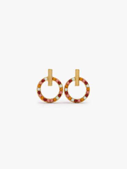 Earrings With Multicolor Beads