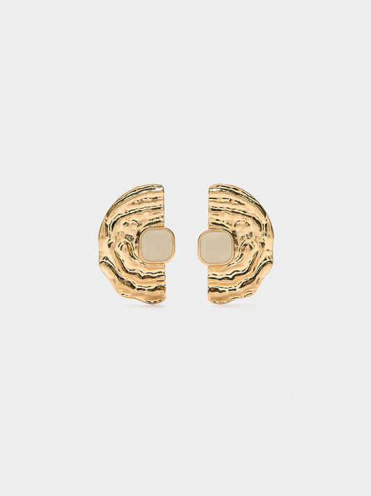 Earrings With Resin Hammered Effect