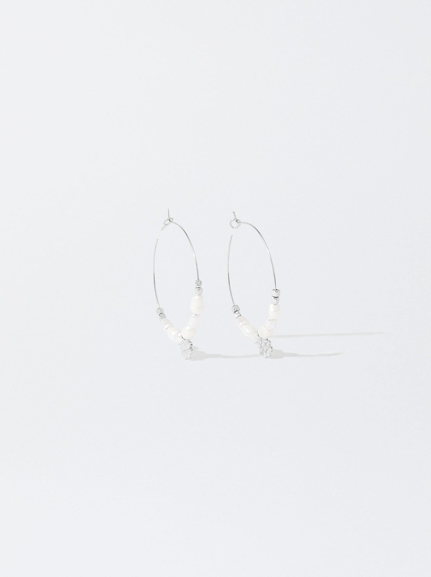 Hoop Earrings With Fresh Water Pearl