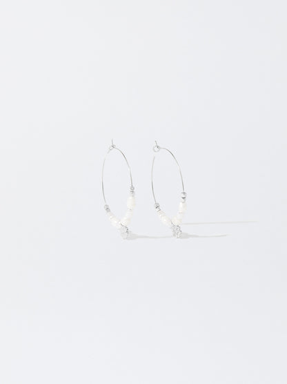 Hoop Earrings With Fresh Water Pearl