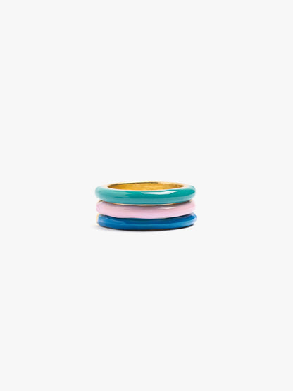 Set Of Rings With Enamel