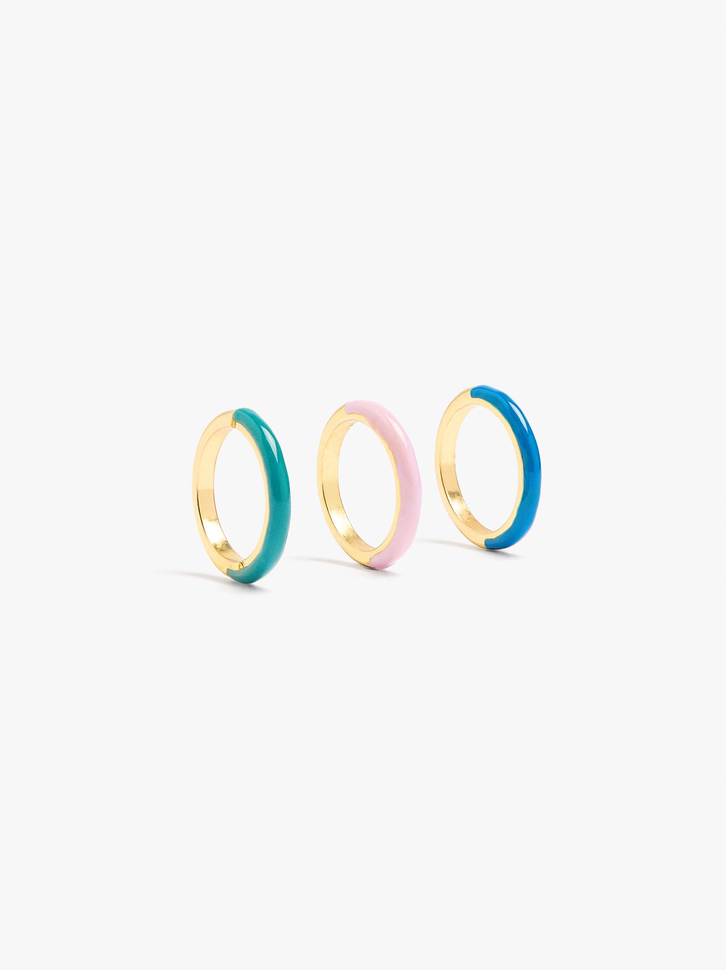 Set Of Rings With Enamel