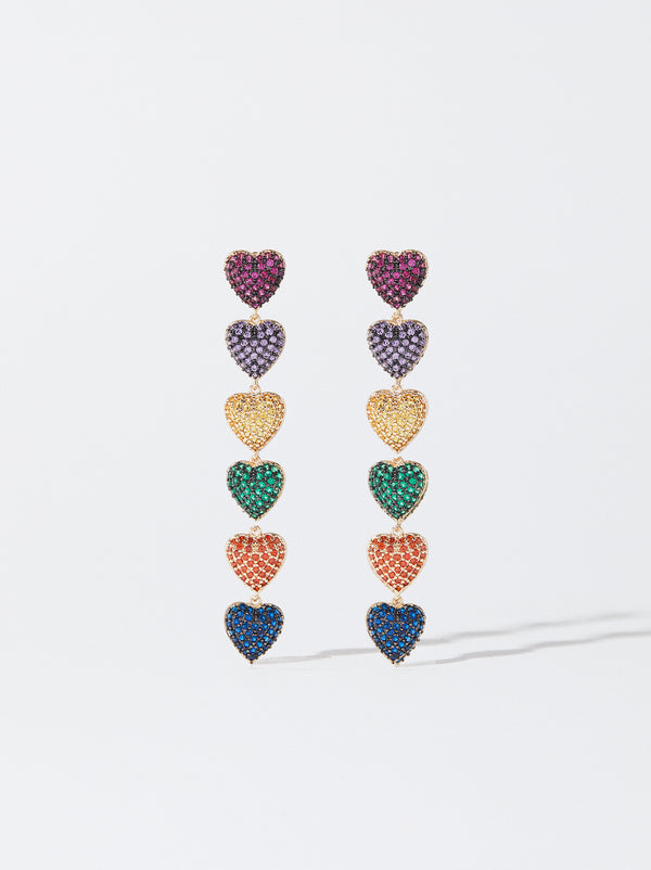 Long Heart-Shaped Earrings