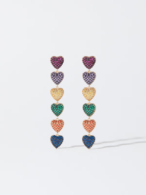 Long Heart-Shaped Earrings