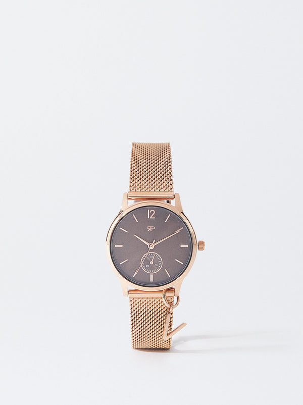 Watch With Stainless Steel Mesh Strap