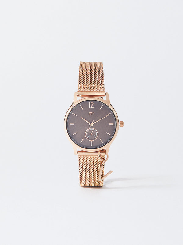 Watch With Stainless Steel Mesh Strap