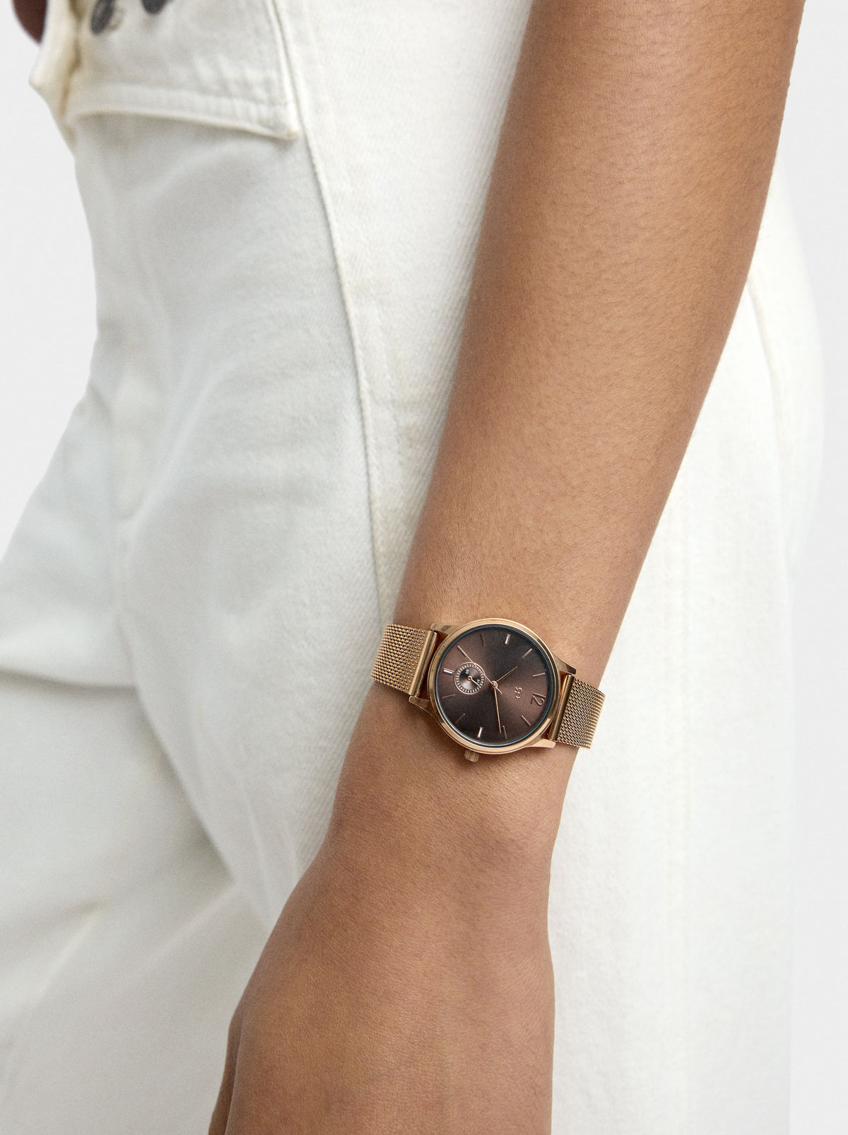 Watch With Stainless Steel Mesh Strap