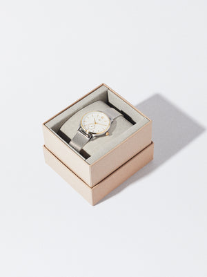 Watch With Stainless Steel Mesh Strap